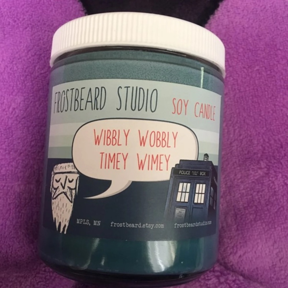 Dr. Who Wibbly Wobbly Timey Wimey Bookish Candle - Picture 1 of 9